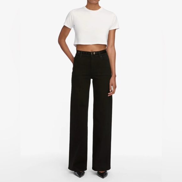 Frame Jeans Le Slim Palazzo Black Denim Size 30